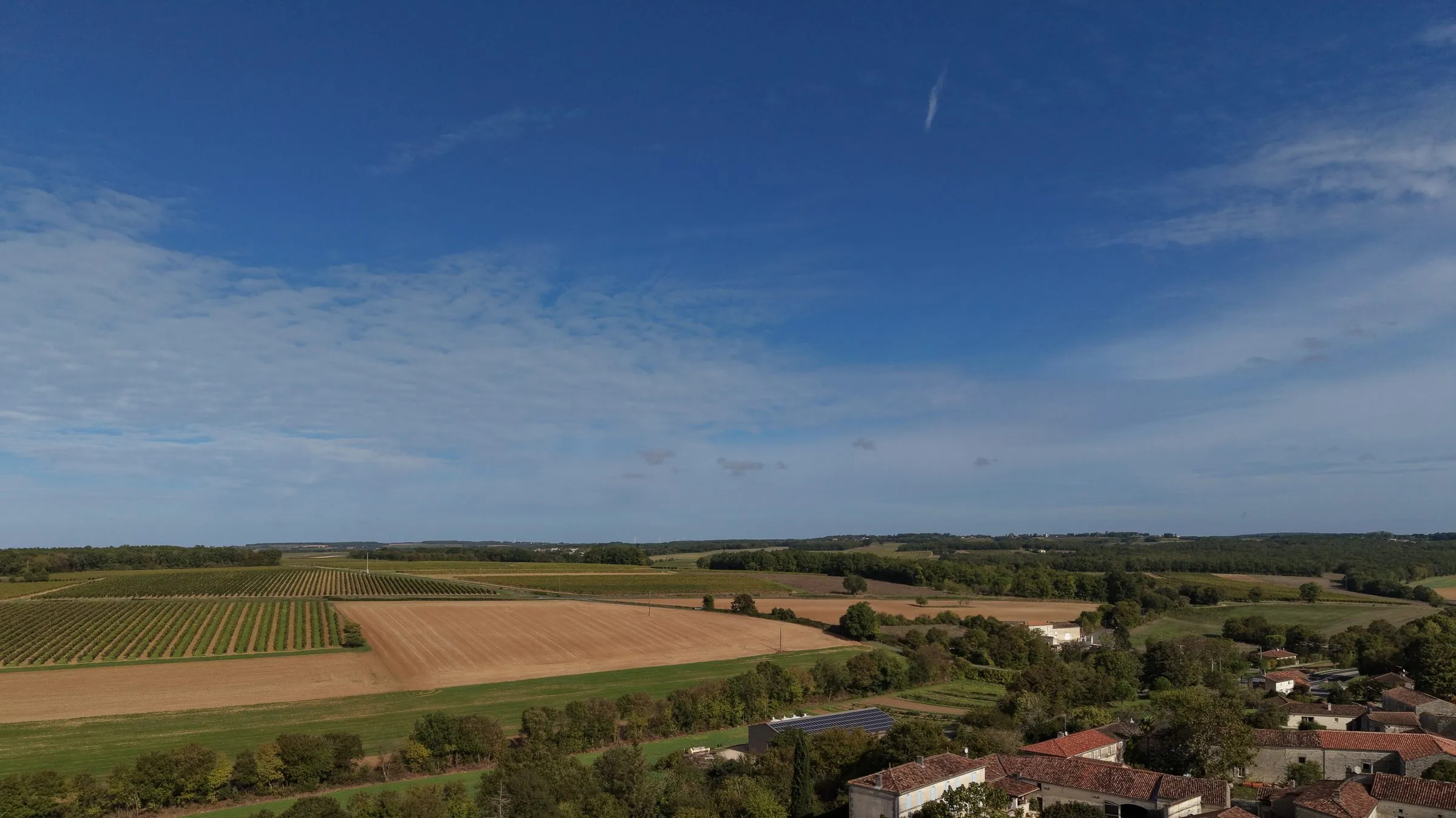 Village et vignes de Charente vus du drone